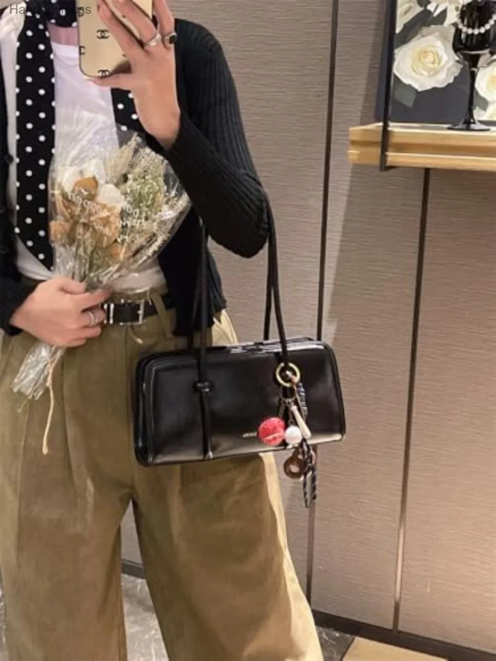 Faux Leather Top-Handle Satchel with Detachable Crossbody Strap and Baseball